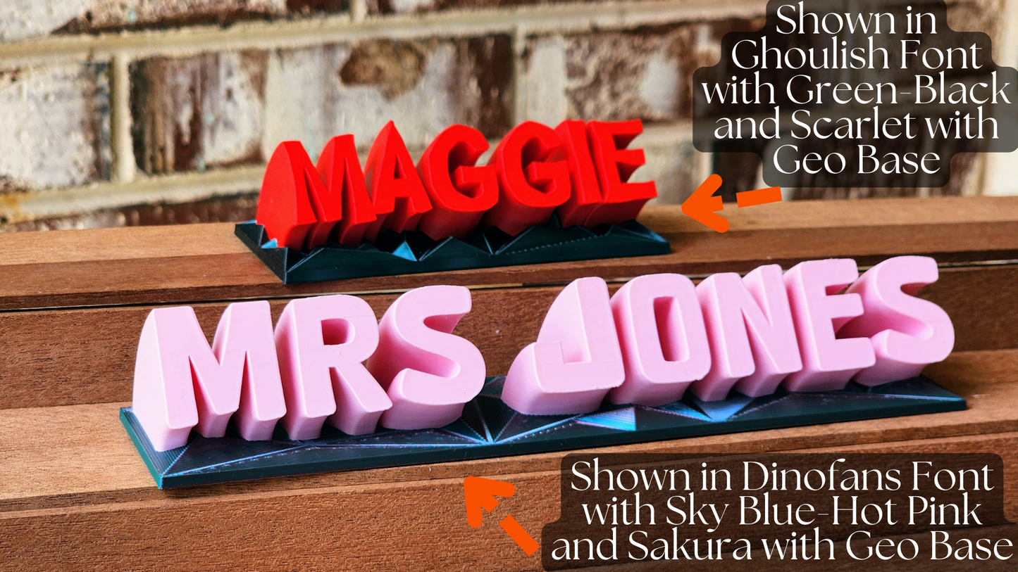 Custom 3D Name Plate, Title or Text Displays - Sweep Version