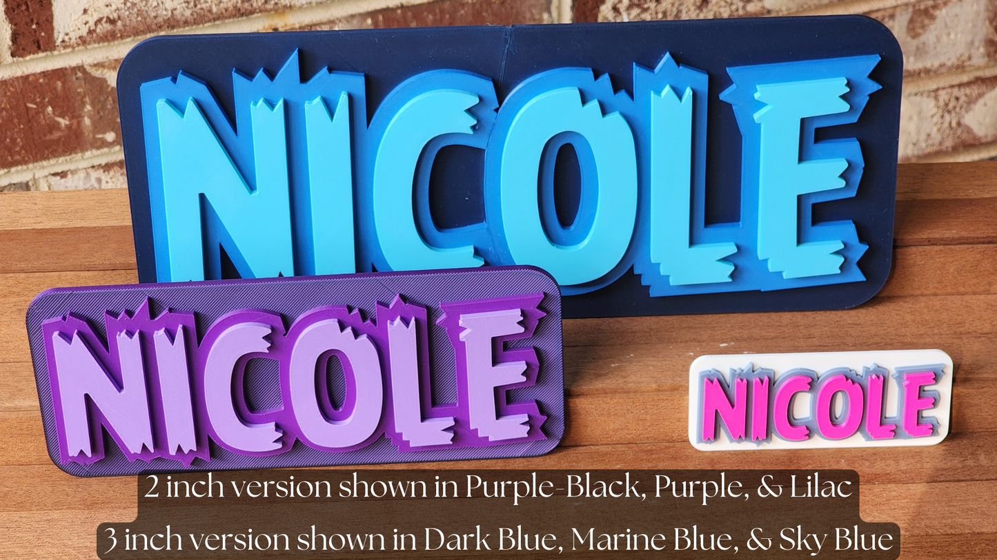 Custom 3D Name Plate, Title, or Text Displays - 3 Color Flat Version