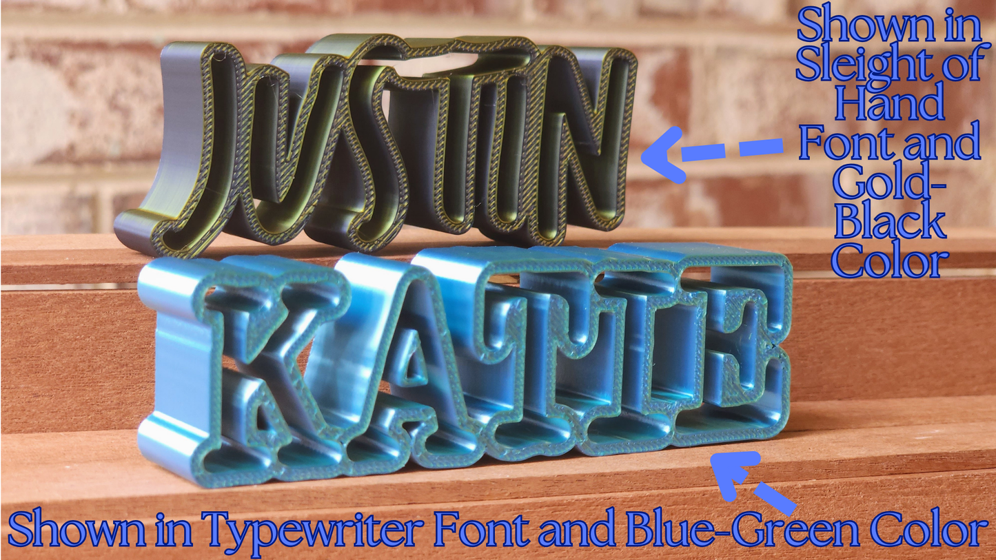 Custom 3D Name Plate, Title or Text Displays - Hollow Version