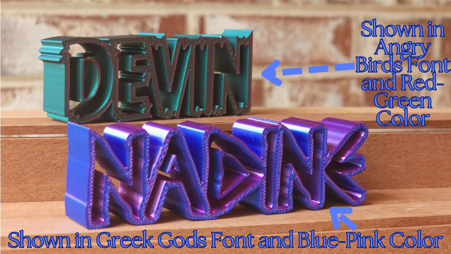 Custom 3D Name Plate, Title or Text Displays - Hollow Version