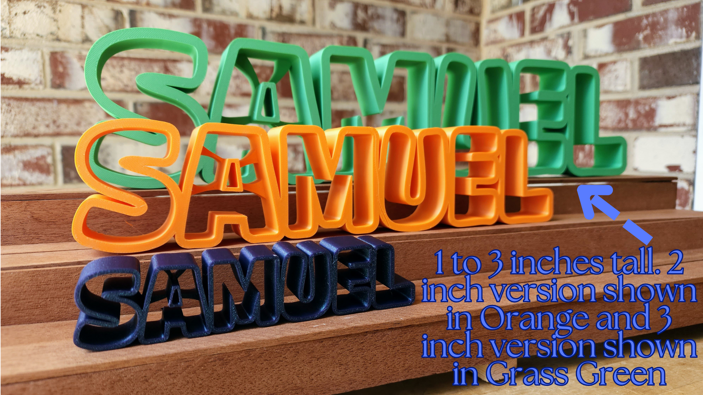 Custom 3D Name Plate, Title or Text Displays - Hollow Version