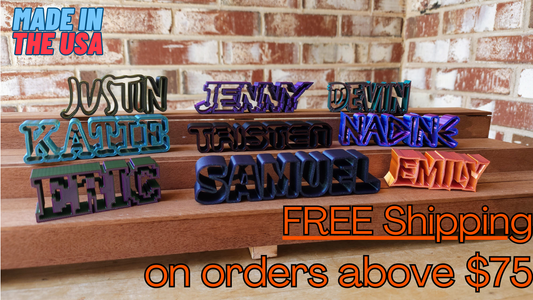 Custom 3D Name Plate, Title or Text Displays - Hollow Version